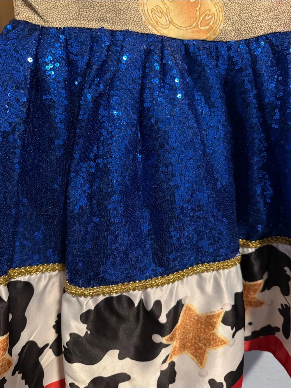 Kids Yellow & Blue Cowgirl Costume Dress